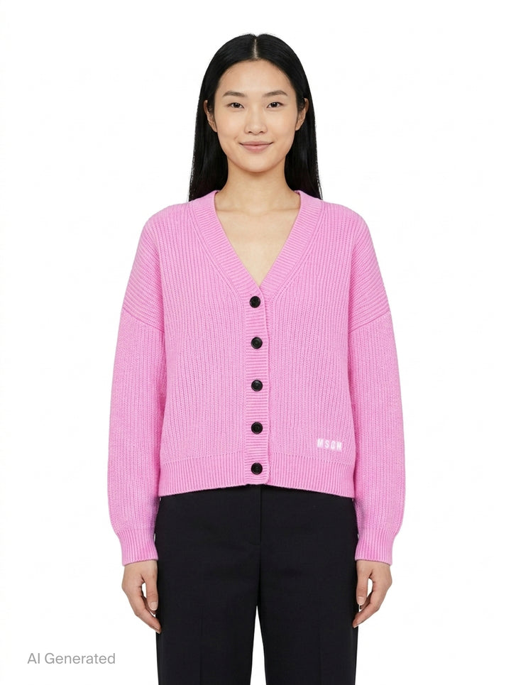 V-Neck Cardigan | MSGM | Club21 - front