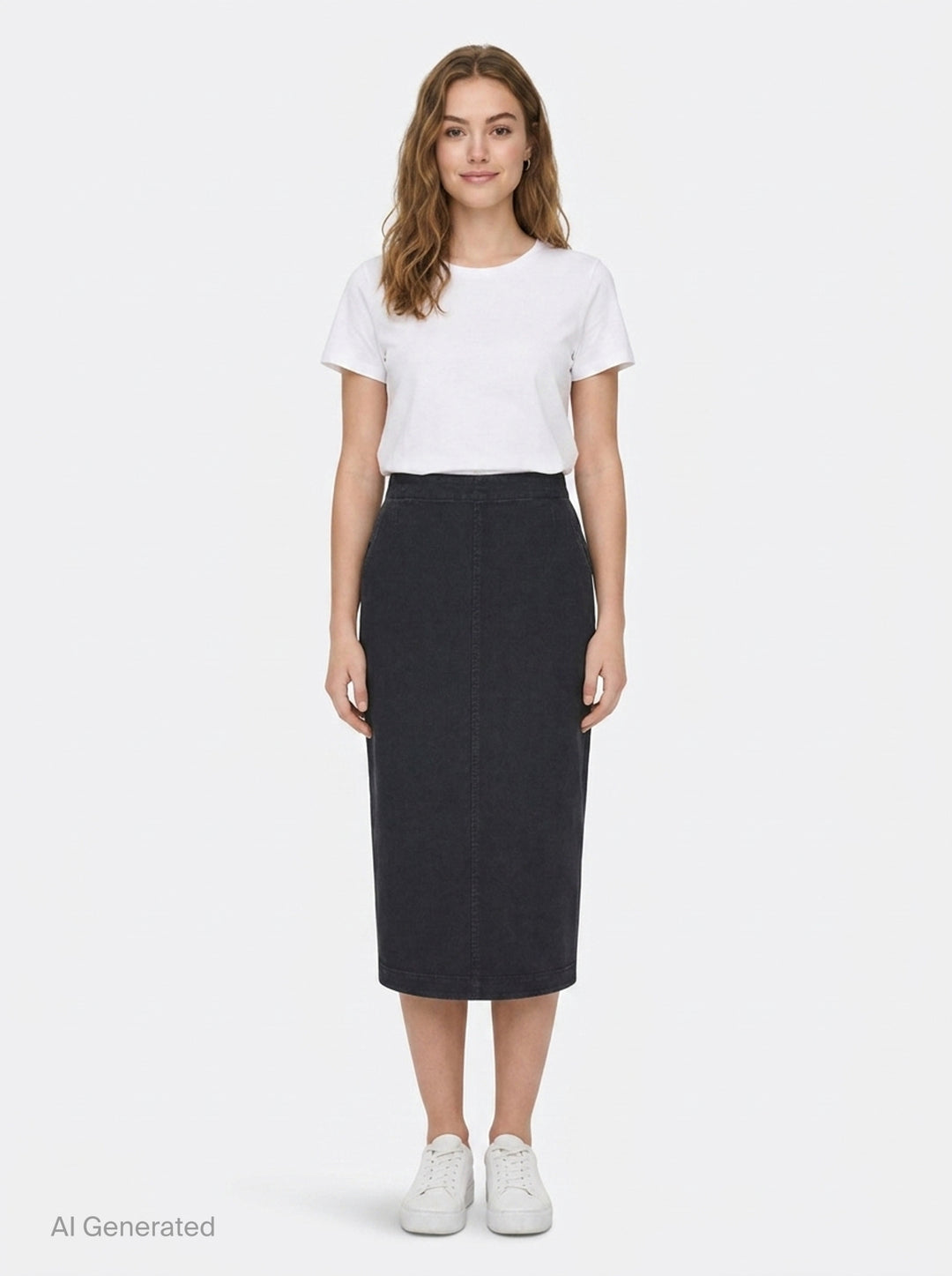 Black Denim Midi Skirt | N°21 | Club21 - front