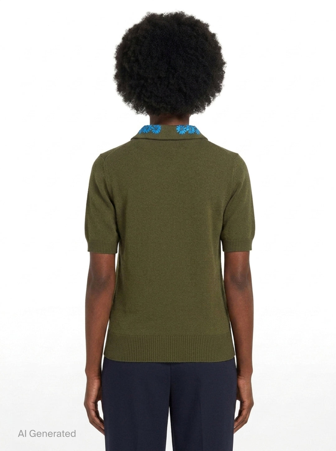 Floral Embroidered Collar Polo | N°21 | Club21 - back