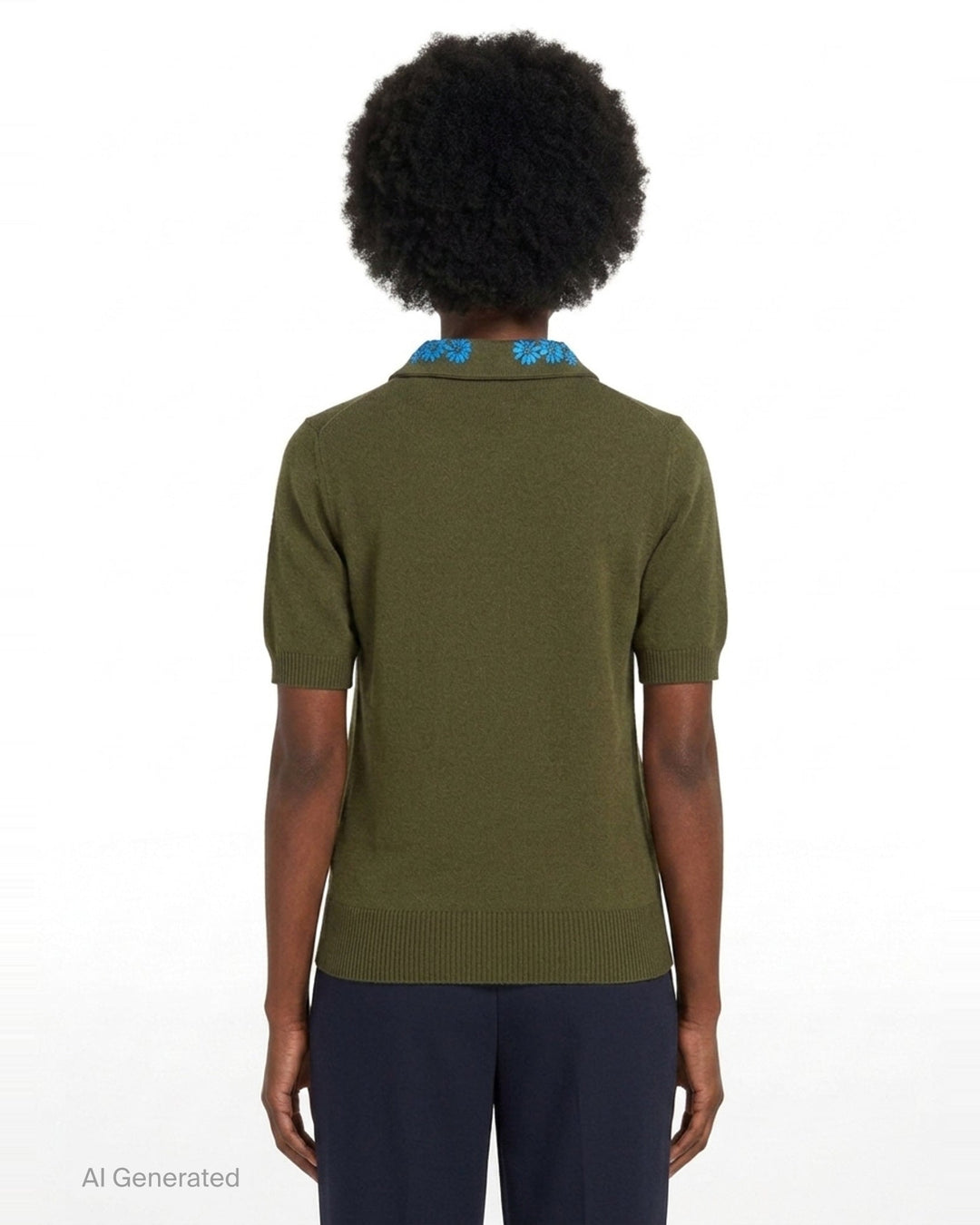Floral Embroidered Collar Polo | N°21 | Club21 - back