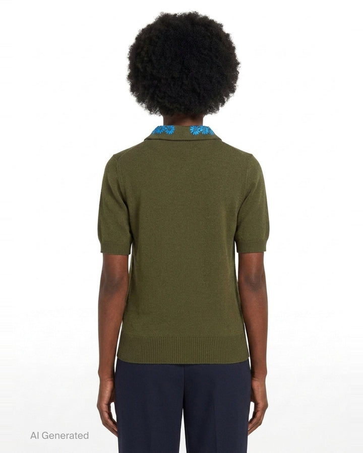 Floral Embroidered Collar Polo | N°21 | Club21 - back