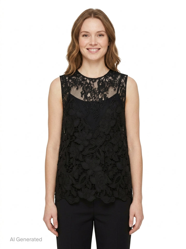 Floral Lace Sleeveless Top | N°21 | Club21 - front