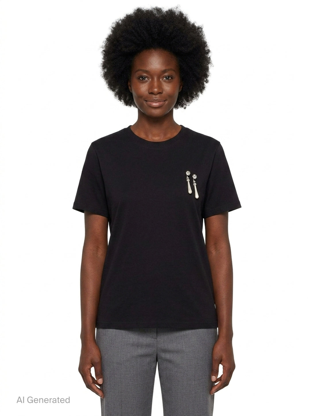 Jewel Earring Appliqué Tee | N°21 | Club21 - front