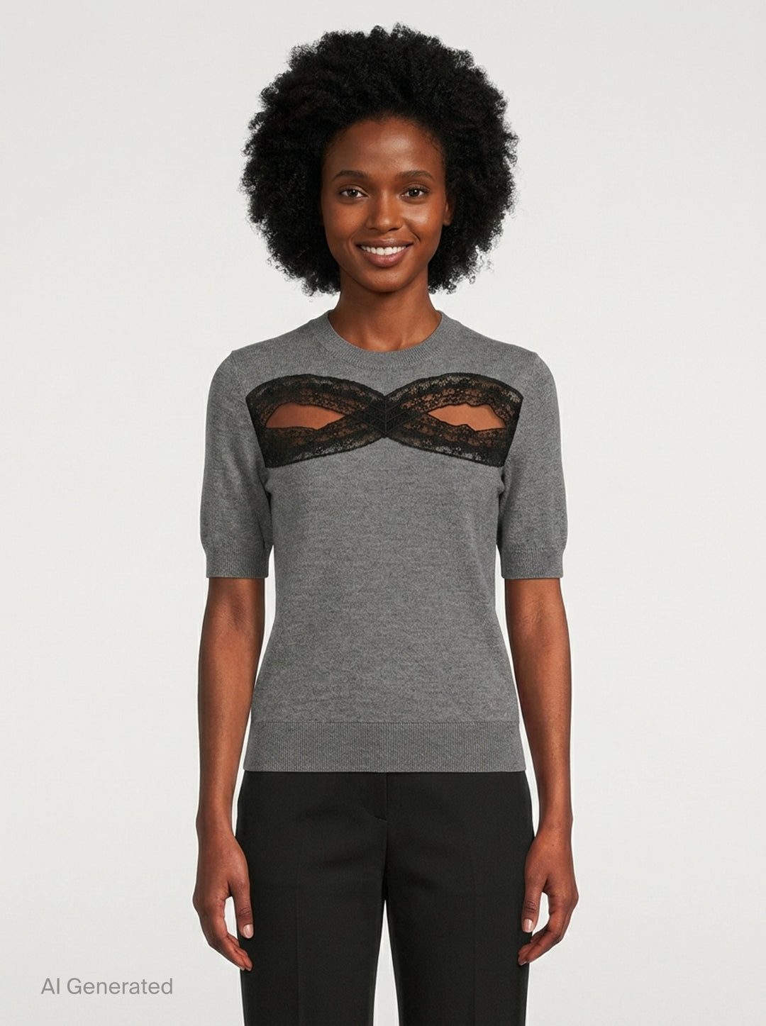Lace Detail Crew Neck Knit | N°21 | Club21 - front