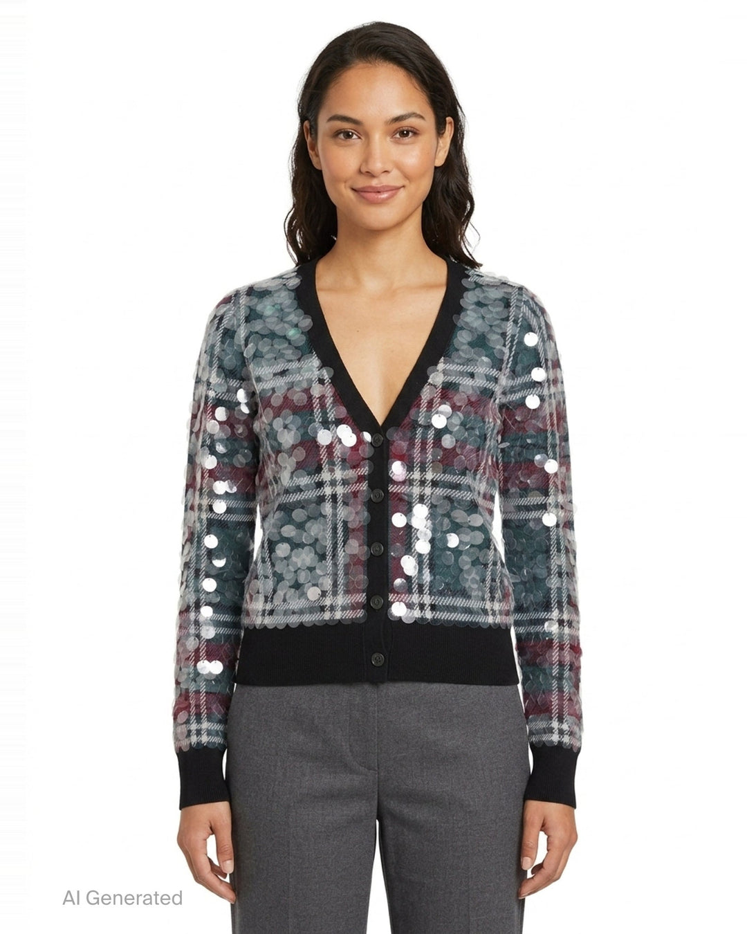 Plaid Sequin Cardigan | N°21 | Club21 - front