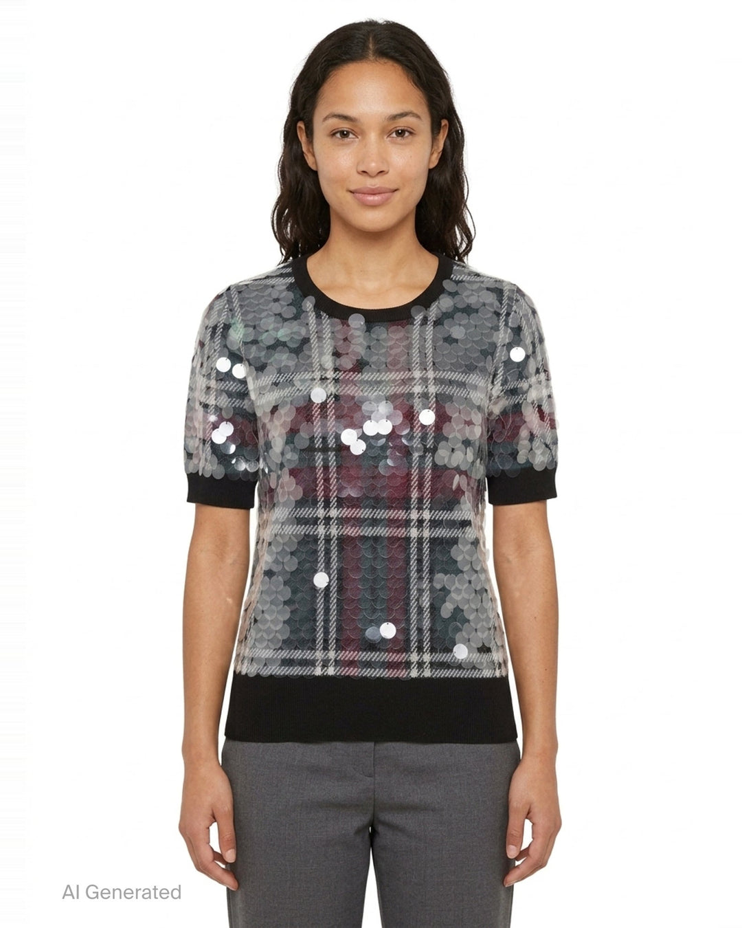 Sequin Plaid Knit Top | N°21 | Club21 - front