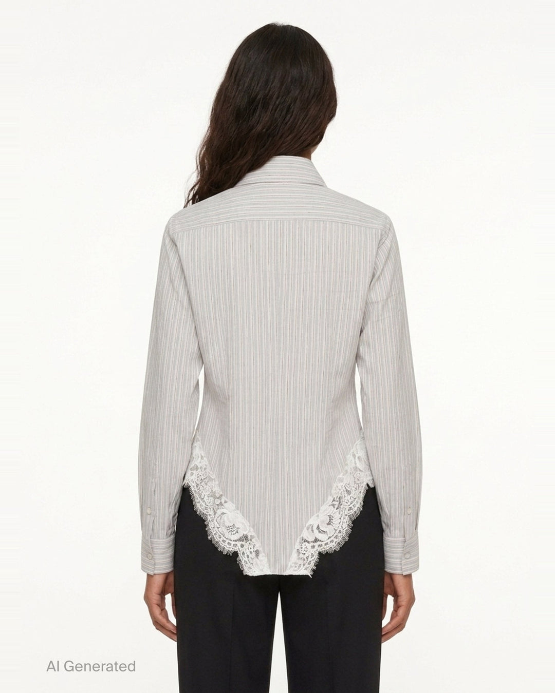 Striped Lace Hem Shirt | N°21 | Club21 - back