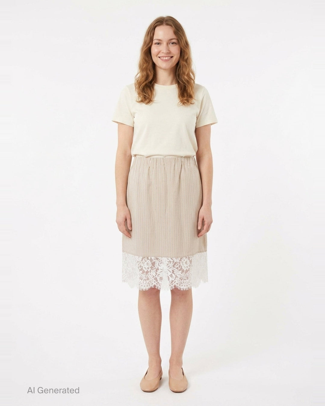 Striped Lace Hem Skirt | N°21 | Club21 - front