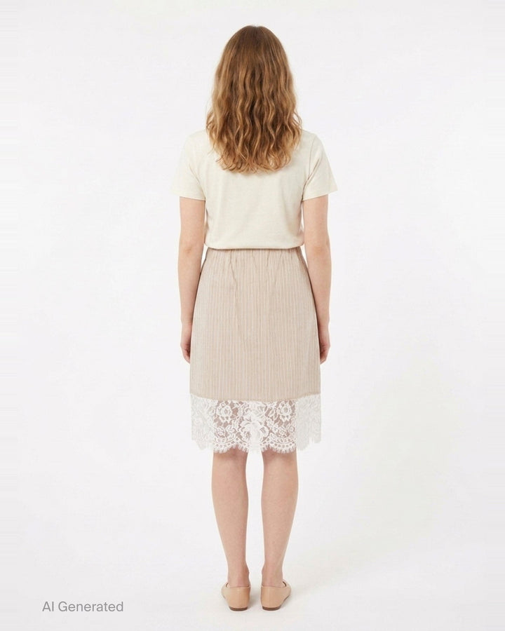 Striped Lace Hem Skirt | N°21 | Club21 - back