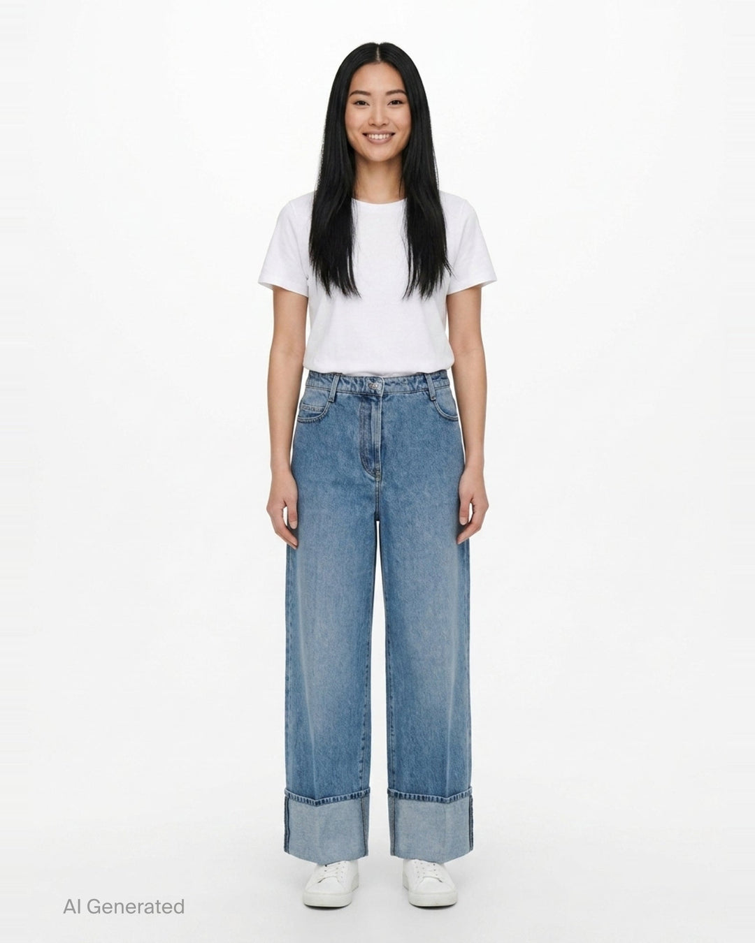 Wide Leg Cuffed Jeans | N°21 | Club21 - front