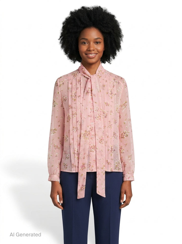 Wide Pleats Floral Woven Blouse | N°21 | Club21 - front