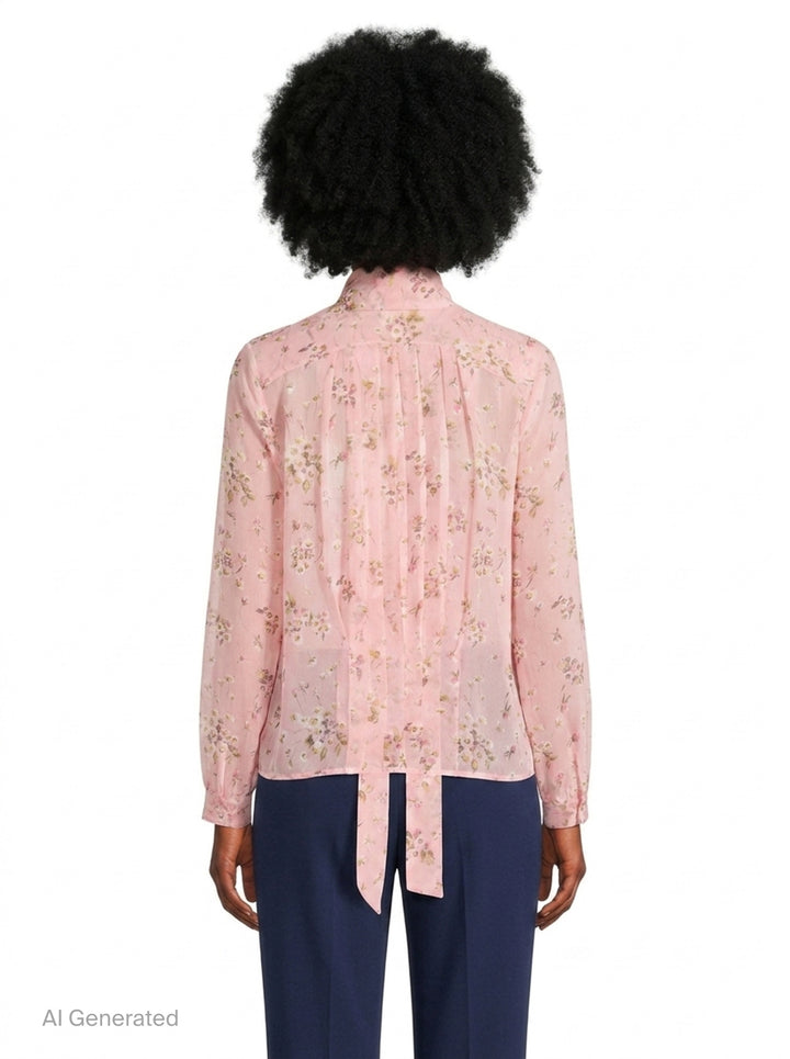 Wide Pleats Floral Woven Blouse | N°21 | Club21 - back