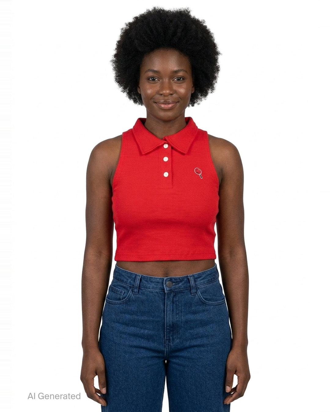 Boonie Cropped Polo Top | Nineties | Club21 - front