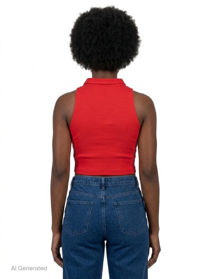 Boonie Cropped Polo Top | Nineties | Club21 - back
