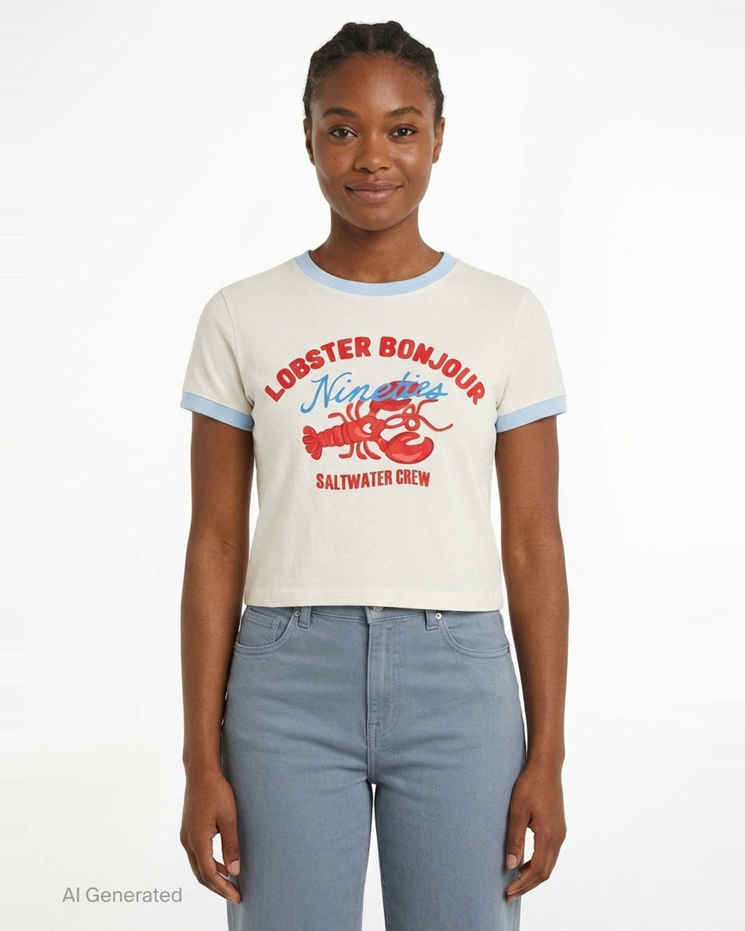 Lobster Bonjour Graphic Tee | Nineties | Club21 - front