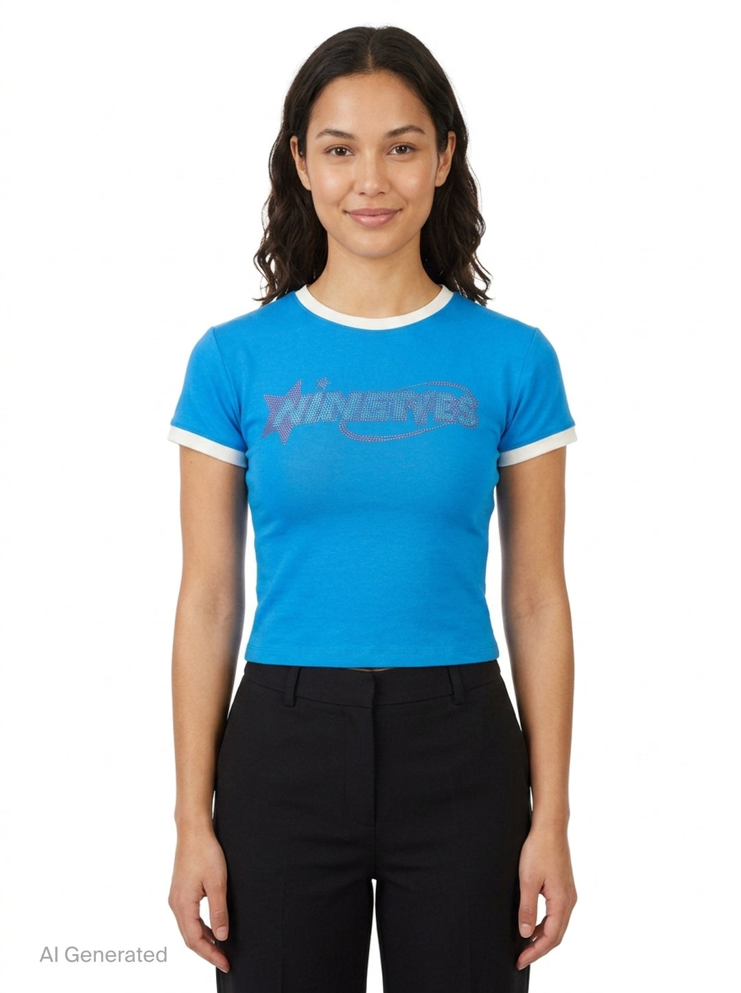 Rhinestone Logo Ringer Tee | Nineties | Club21 - front