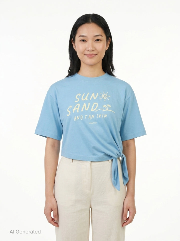 Sun Sand Tie-Front Tee | Nineties | Club21 - front