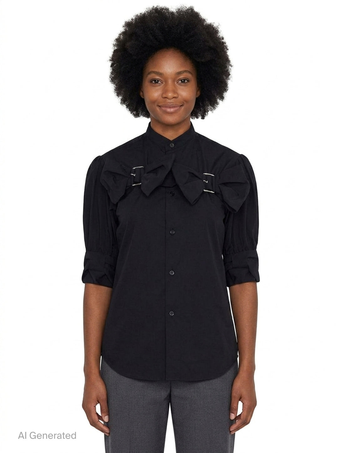 Bow Buckle Blouse | Noir Kei Ninomiya | Club21 - front