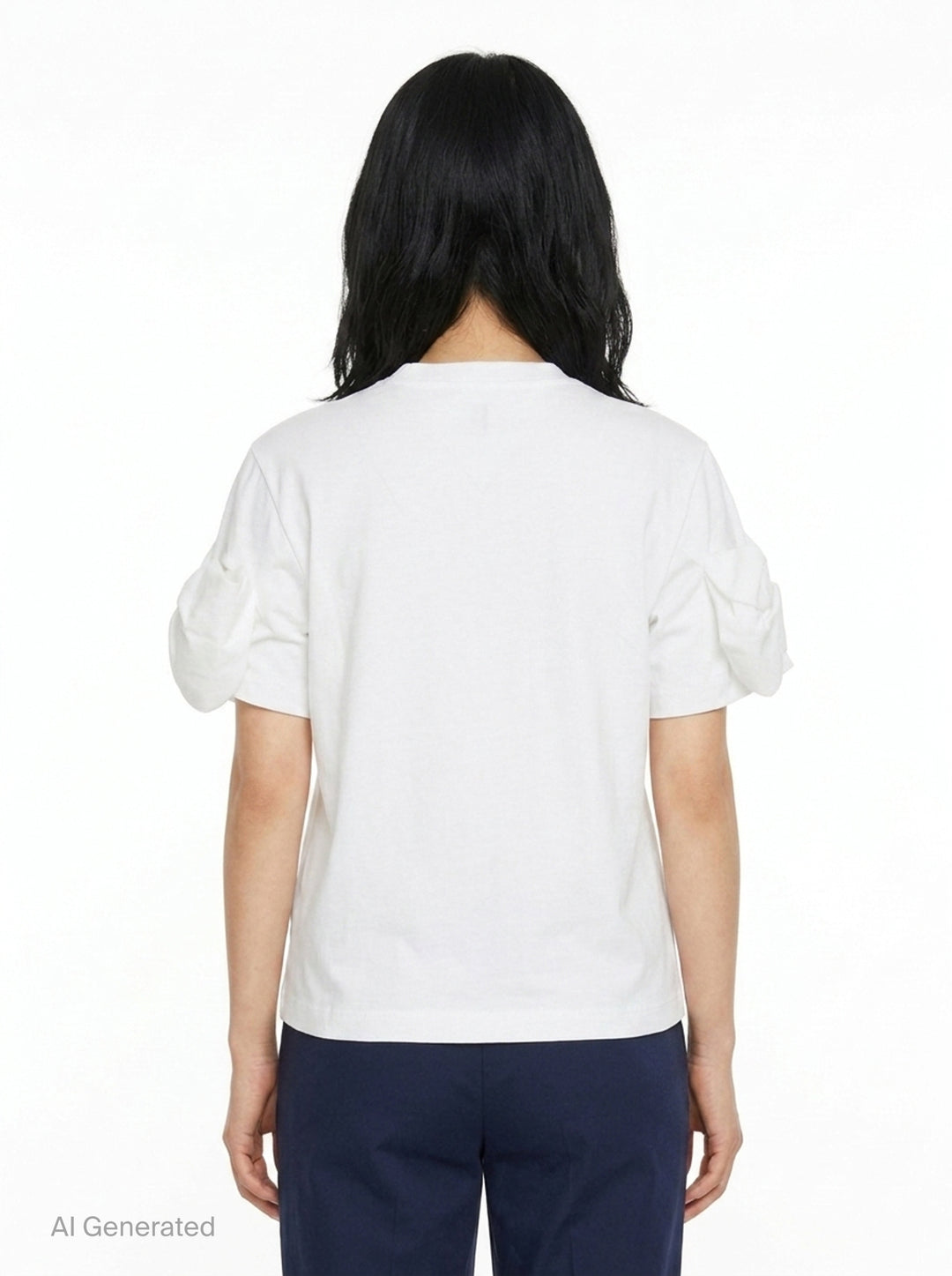 Cotton Tee With Bow Detail | Noir Kei Ninomiya | Club21 - back