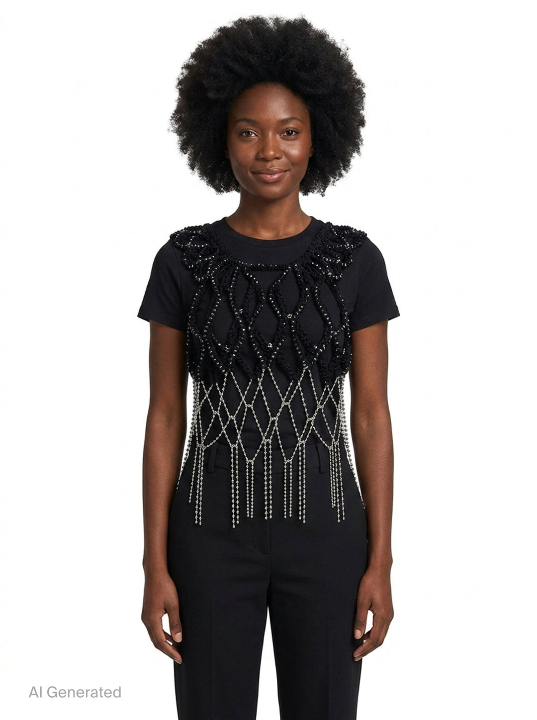 Cropped Yarn and Chain Vest | Noir Kei Ninomiya | Club21 - front