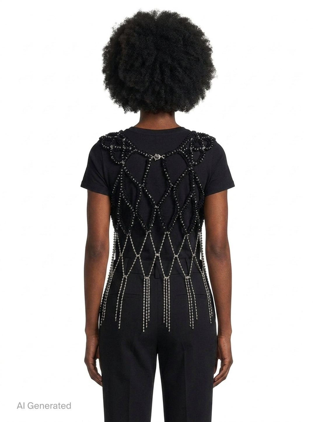 Cropped Yarn and Chain Vest | Noir Kei Ninomiya | Club21 - back