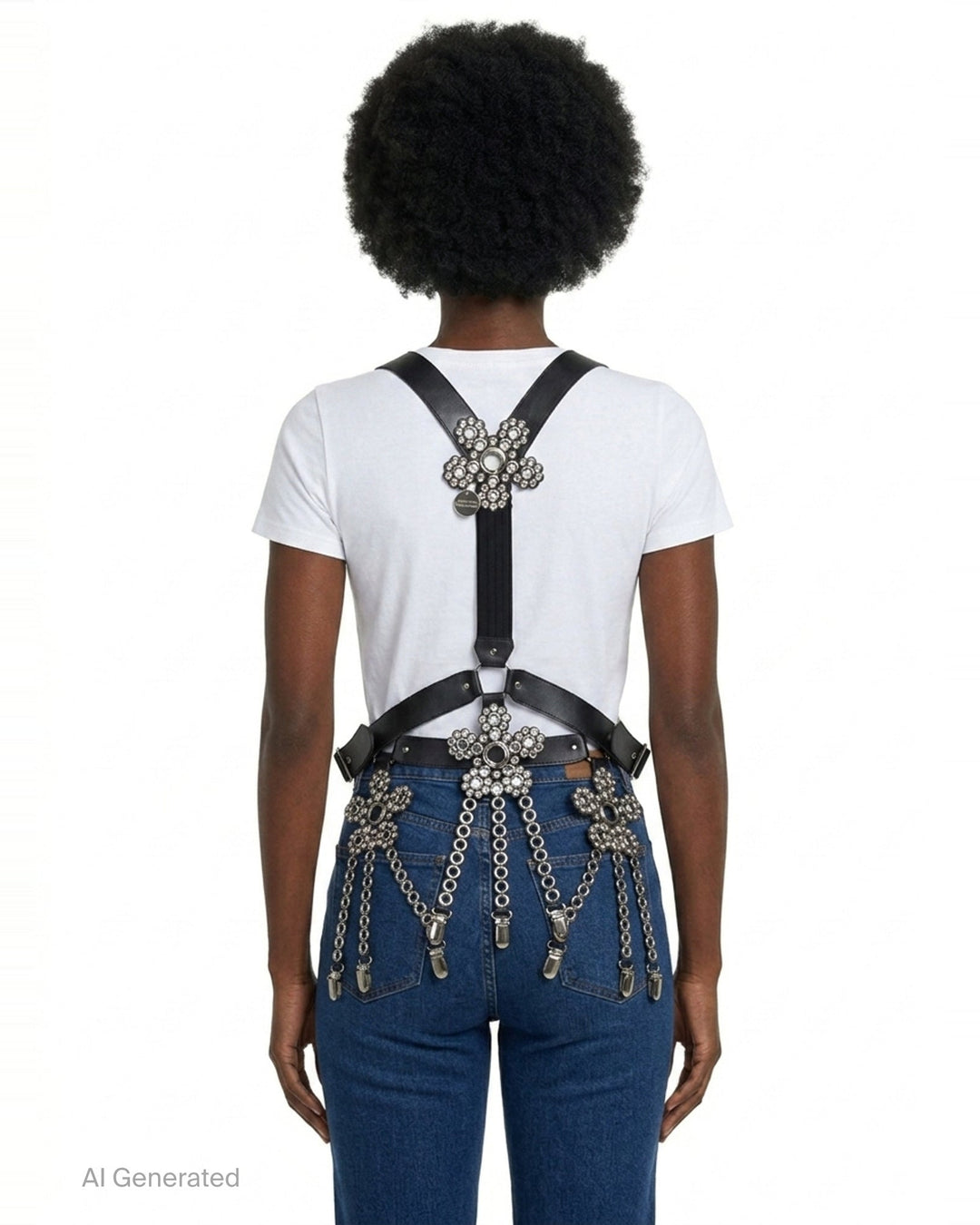 Crystal Flower Harness Vest | Noir Kei Ninomiya | Club21 - back
