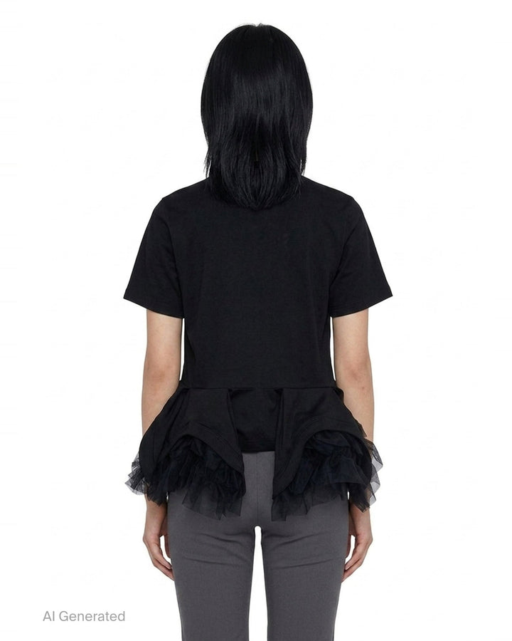 Layered Ruffle Peplum Tee | Noir Kei Ninomiya | Club21 - back