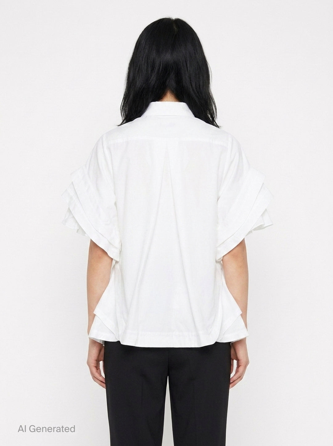 Ruffled Flare Shirt Blouse | Noir Kei Ninomiya | Club21 - back