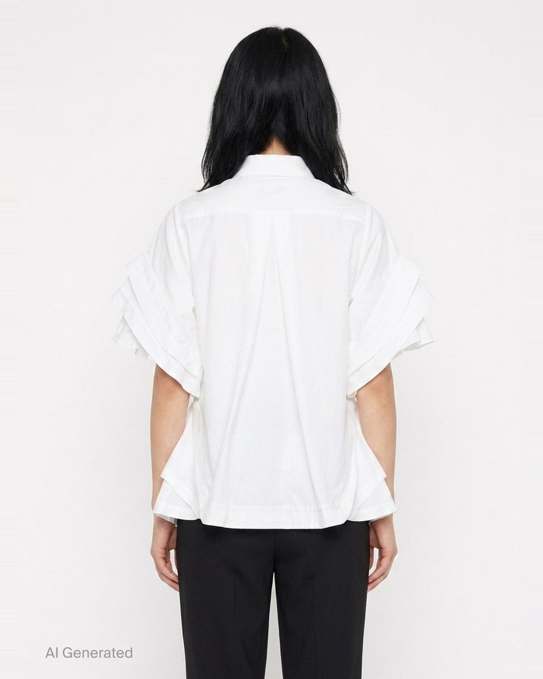 Ruffled Flare Shirt Blouse | Noir Kei Ninomiya | Club21 - back
