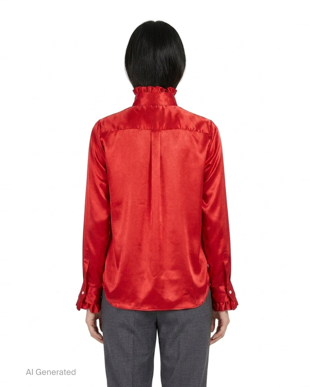 Ruffled Satin Button Down Blouse | Noir Kei Ninomiya | Club21 - back