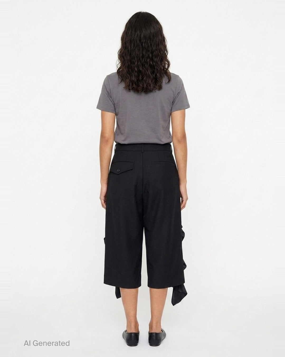 Straight-Cut Ruffle Trousers | Noir Kei Ninomiya | Club21 - back
