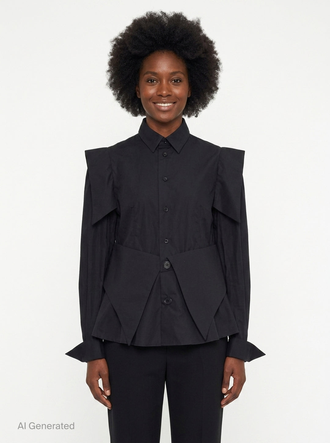 Structured Layered Blouse | Noir Kei Ninomiya | Club21 - front