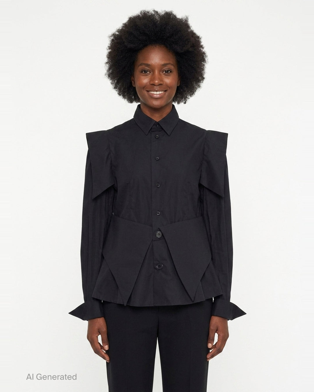 Structured Layered Blouse | Noir Kei Ninomiya | Club21 - front