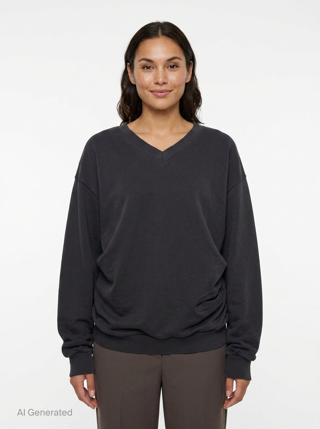 Slouchy V-Neck Sweatshirt | Open YY | Club21 - front