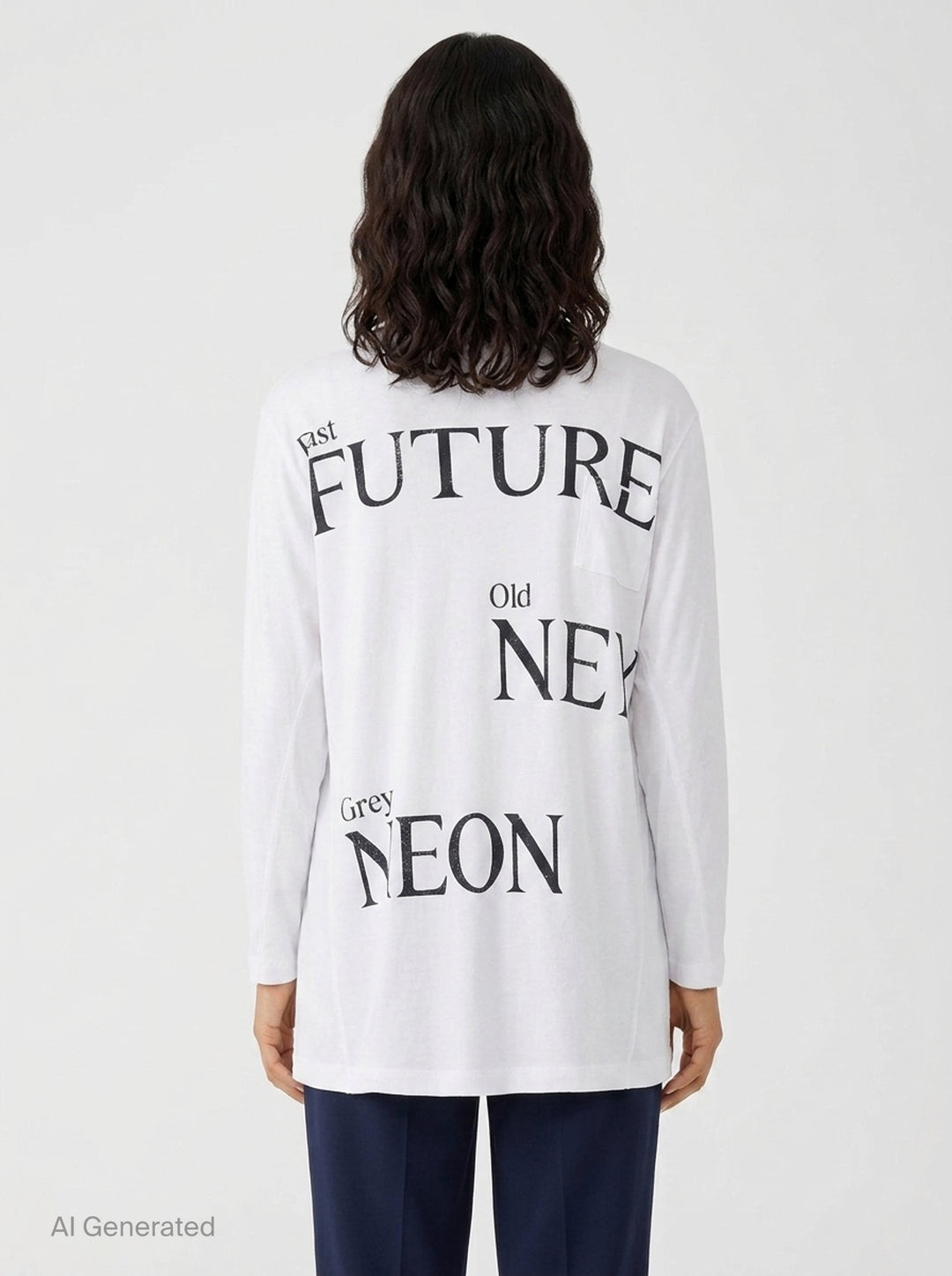 Typography Sheer Long Sleeve Top | Open YY | Club21 - back