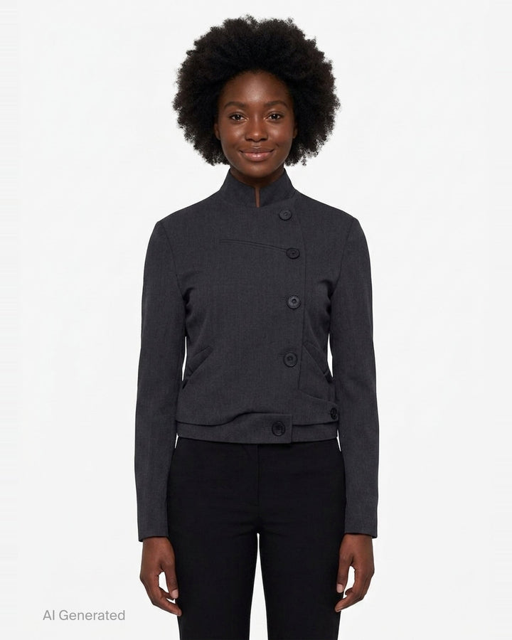 Wool Double-Breasted Blazer | Open YY | Club21 - front