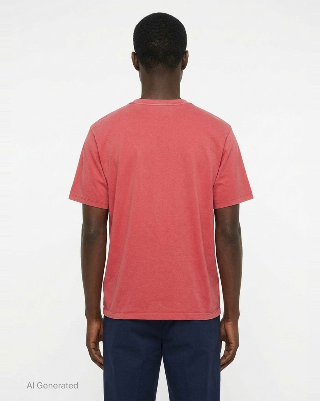 Our Legacy Box T-Shirt in pigment-dyed washed red, featuring a relaxed boxy fit, dropped shoulders, and a crew neckline with a woven brand label - back