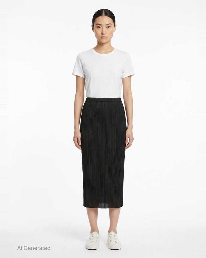 Basics Pleated Midi Skirt | Pleats Please Issey Miyake | Club21 - front