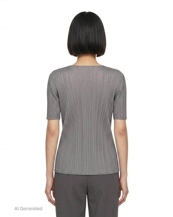 Short Sleeve Pleated Top | Pleats Please Issey Miyake | Club21 - back