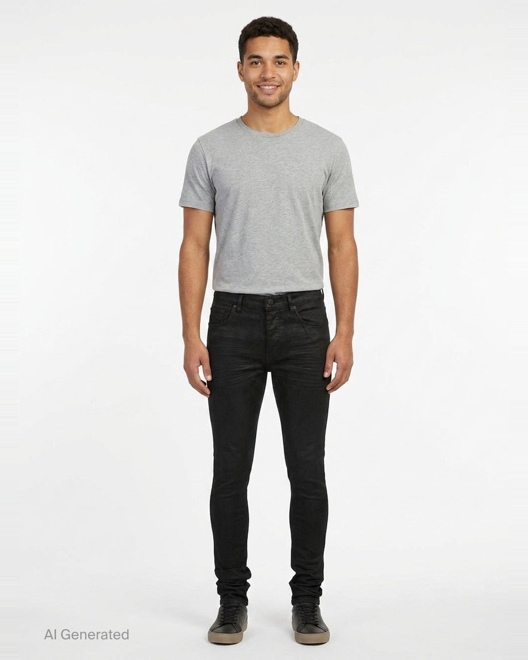 Black Resin 3D Skinny Jeans | Purple | Club21 - front