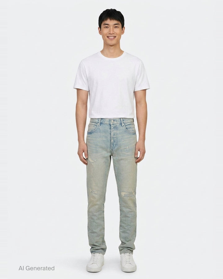 Heavy Destroy Jeans | Purple | Club21 - front