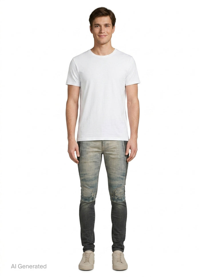 Skinny Upside Down Jeans | Purple | Club21 - front