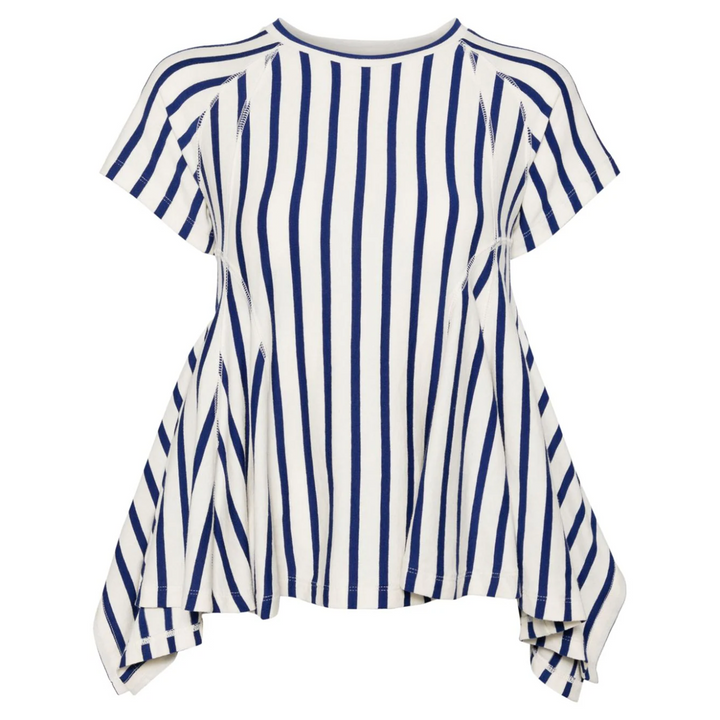 Stripe Flared Hem T-Shirt