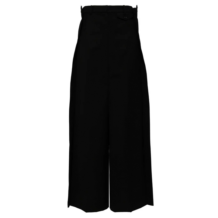 Black Side Folded Wide Pants