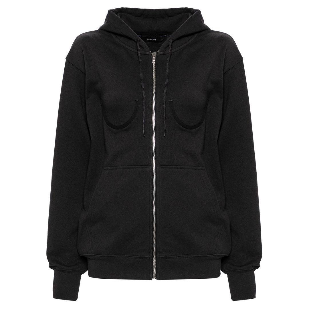 Bra Detail Zip-Up Hoddie