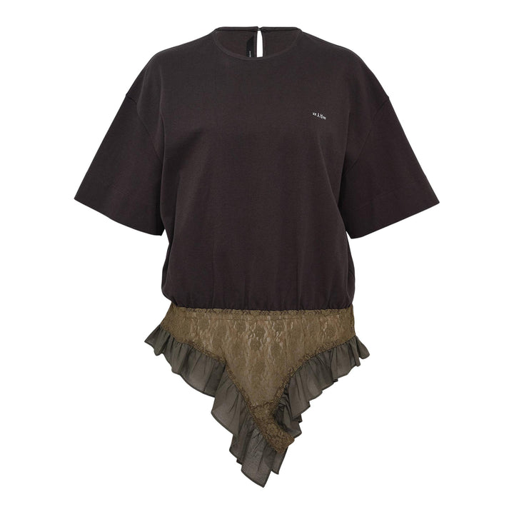 Club21 - pushBUTTON - Dark Gray Ruffle Panty Top - TEES - Grey