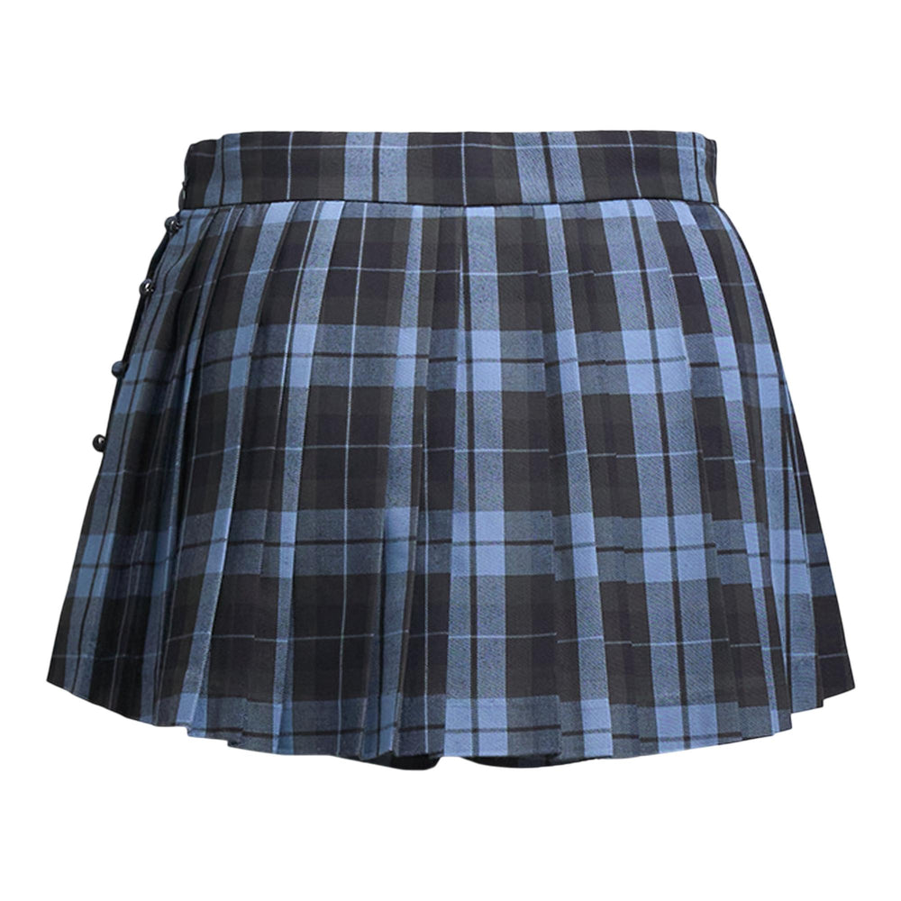 Club21 - pushBUTTON - Navy Check Volumed Micro Skort - SKIRTS - Checks