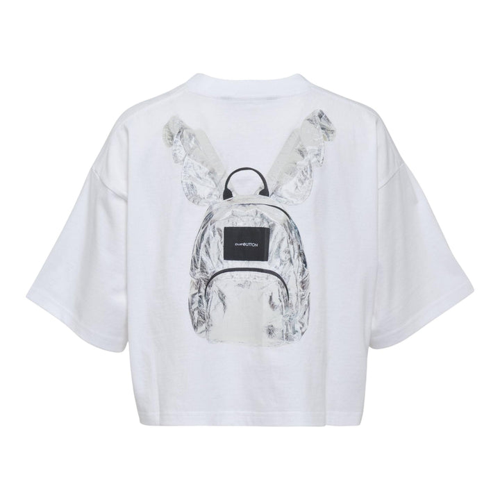 Club21 - pushBUTTON - White Backpack Printed T-Shirt - TEES - White