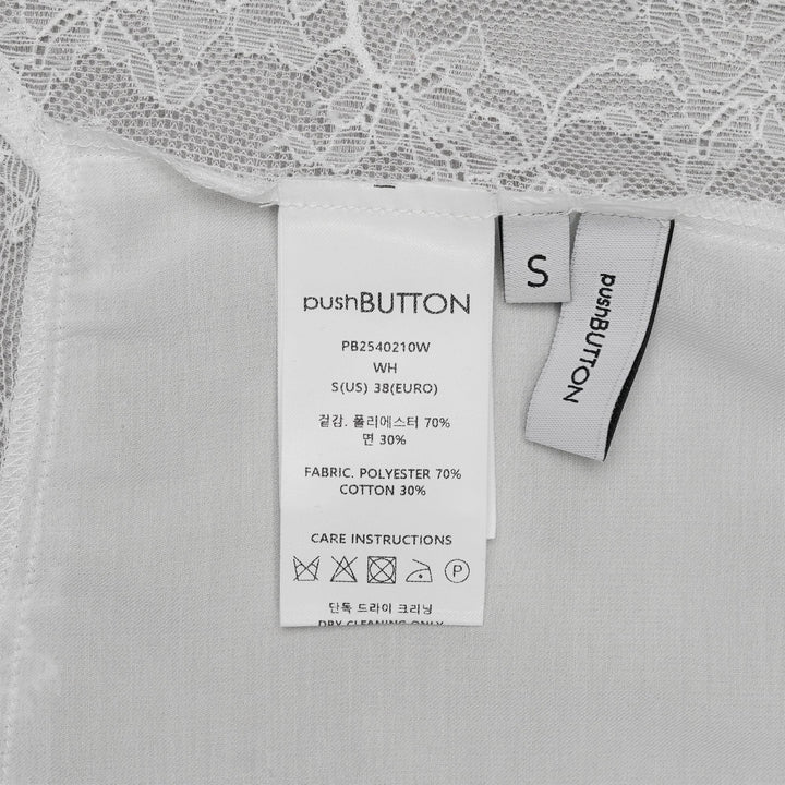 Club21 - pushBUTTON - White Lace Trim Darted Top - BLOUSES - White
