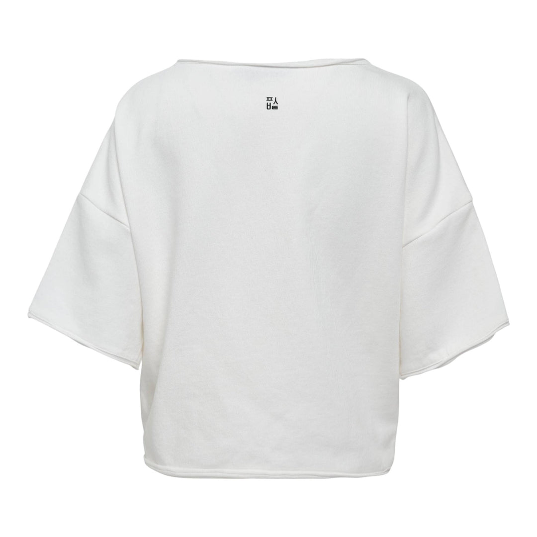 Club21 - pushBUTTON - White Twisted Hem Top - TEES - White